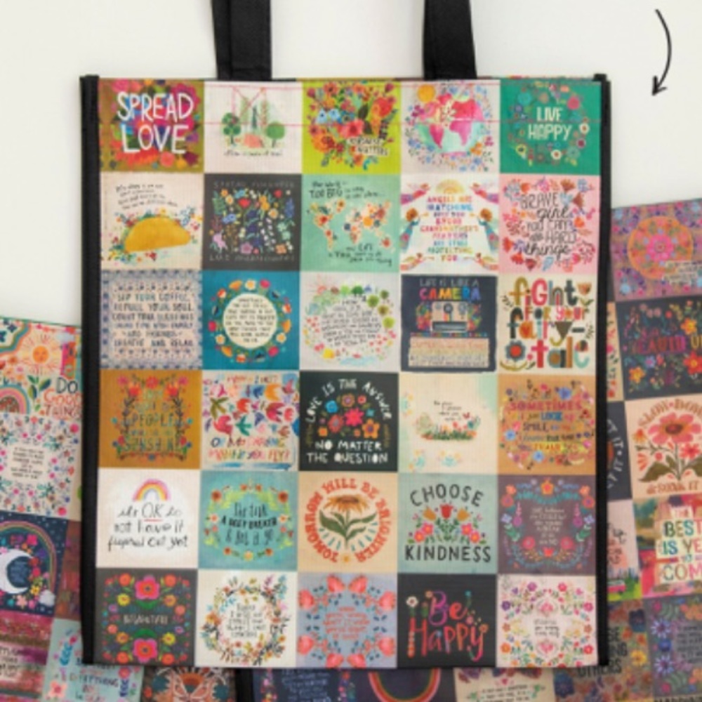 3/$15 NEW boho inspirational reusable bag - Picture 2 of 7